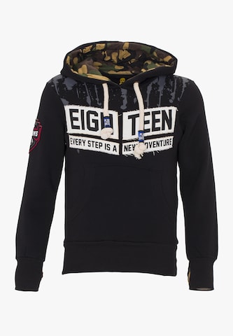 Sweat-shirt PLUS EIGHTEEN en noir : devant