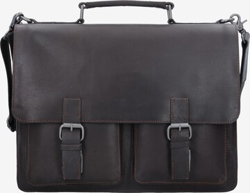 LEONHARD HEYDEN Document Bag 'Dakota' in Brown: front