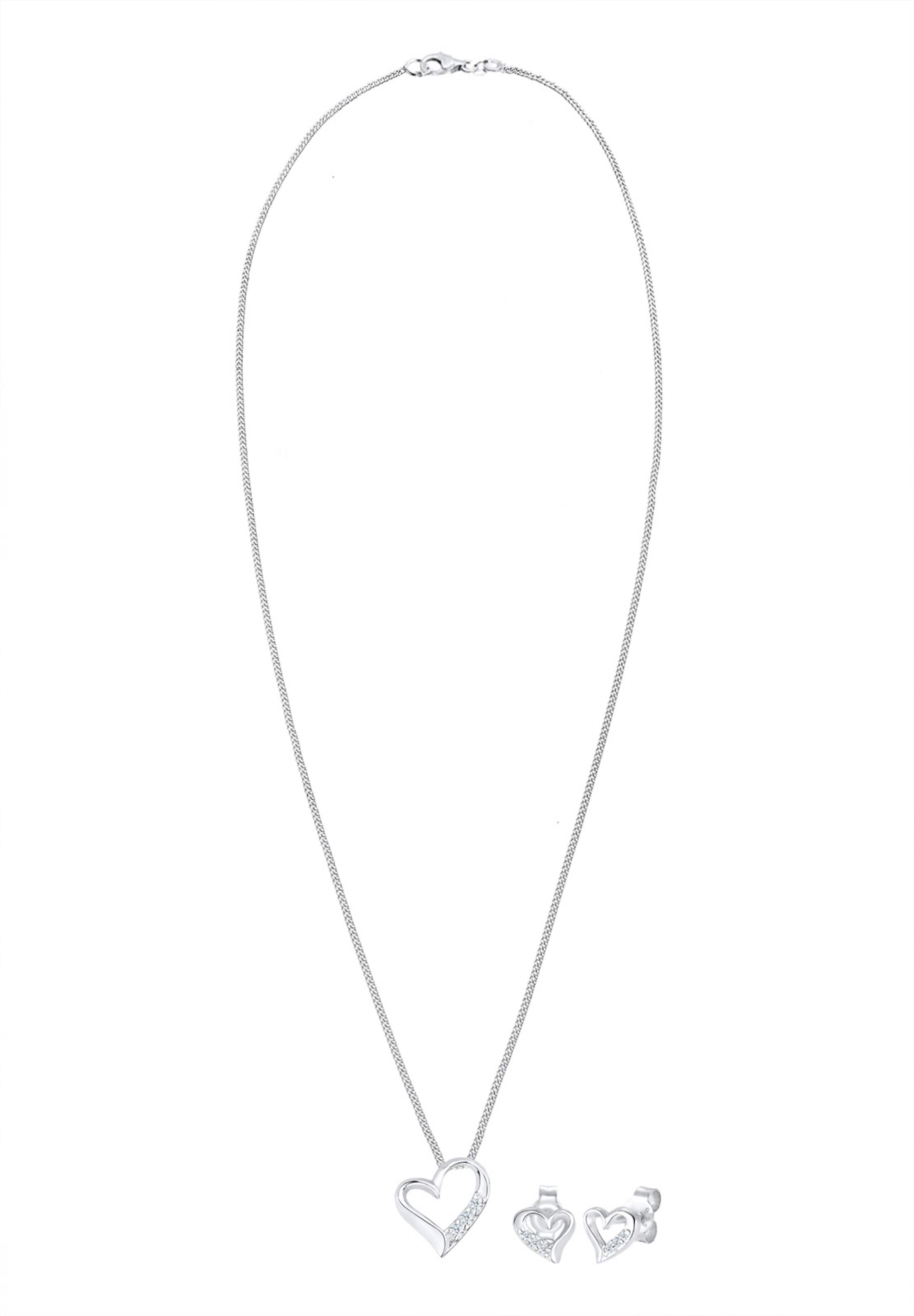Parure de bijoux 'Herz' Elli DIAMONDS en argent : devant