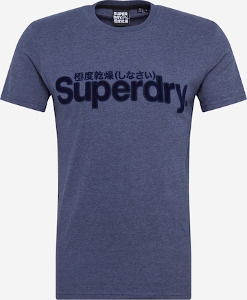 Superdry Regular Fit T-Shirt in Blau: predná strana