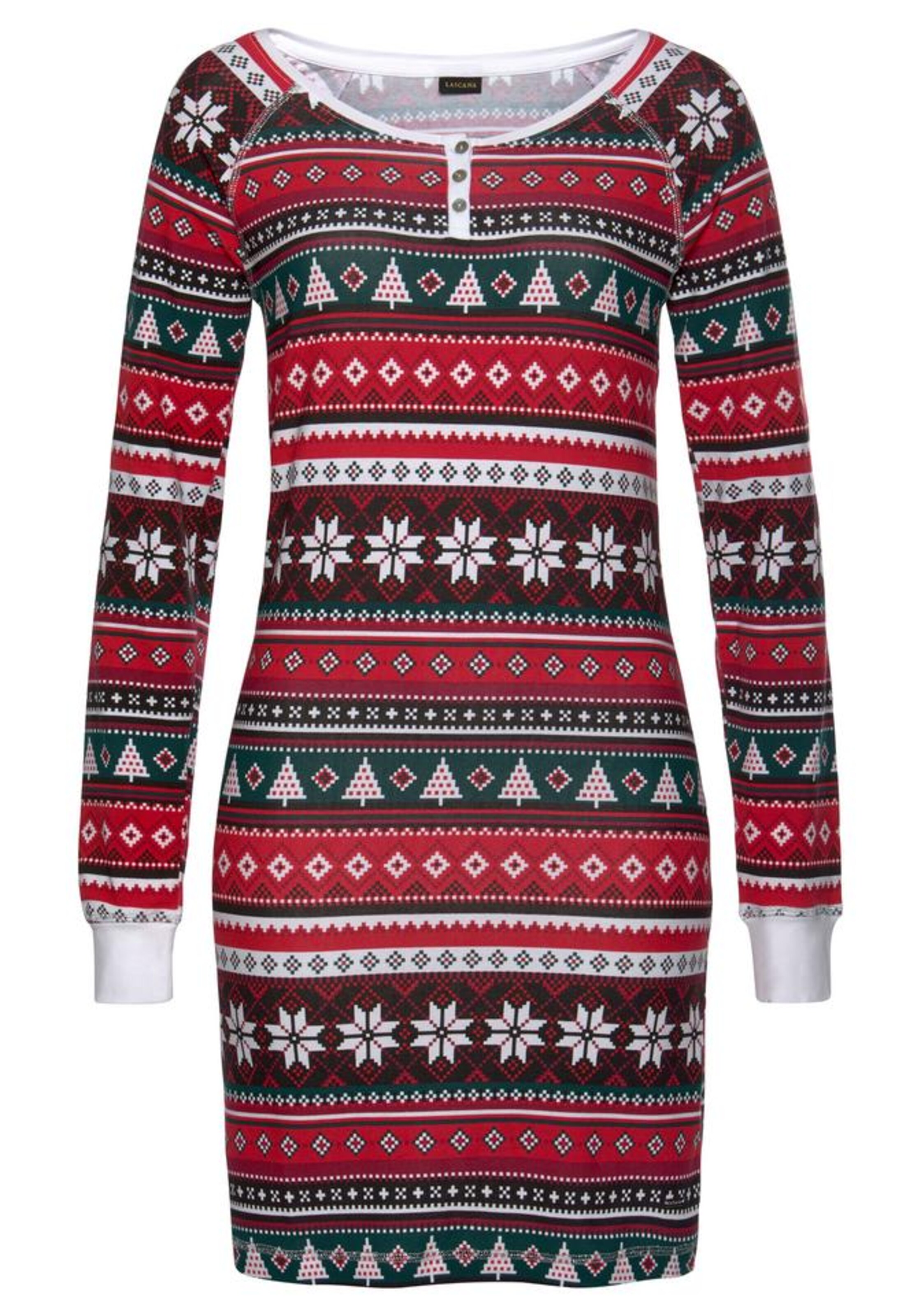 LASCANA - Nachthemd in dunkelgrün