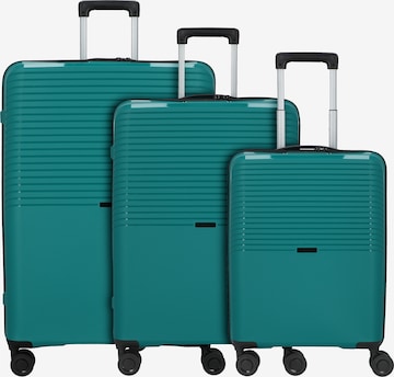 D&N Suitcase Set in Green: front