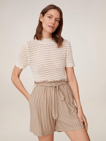 MANGO Loose fit Pleat-Front Pants 'Diamante' in Brown