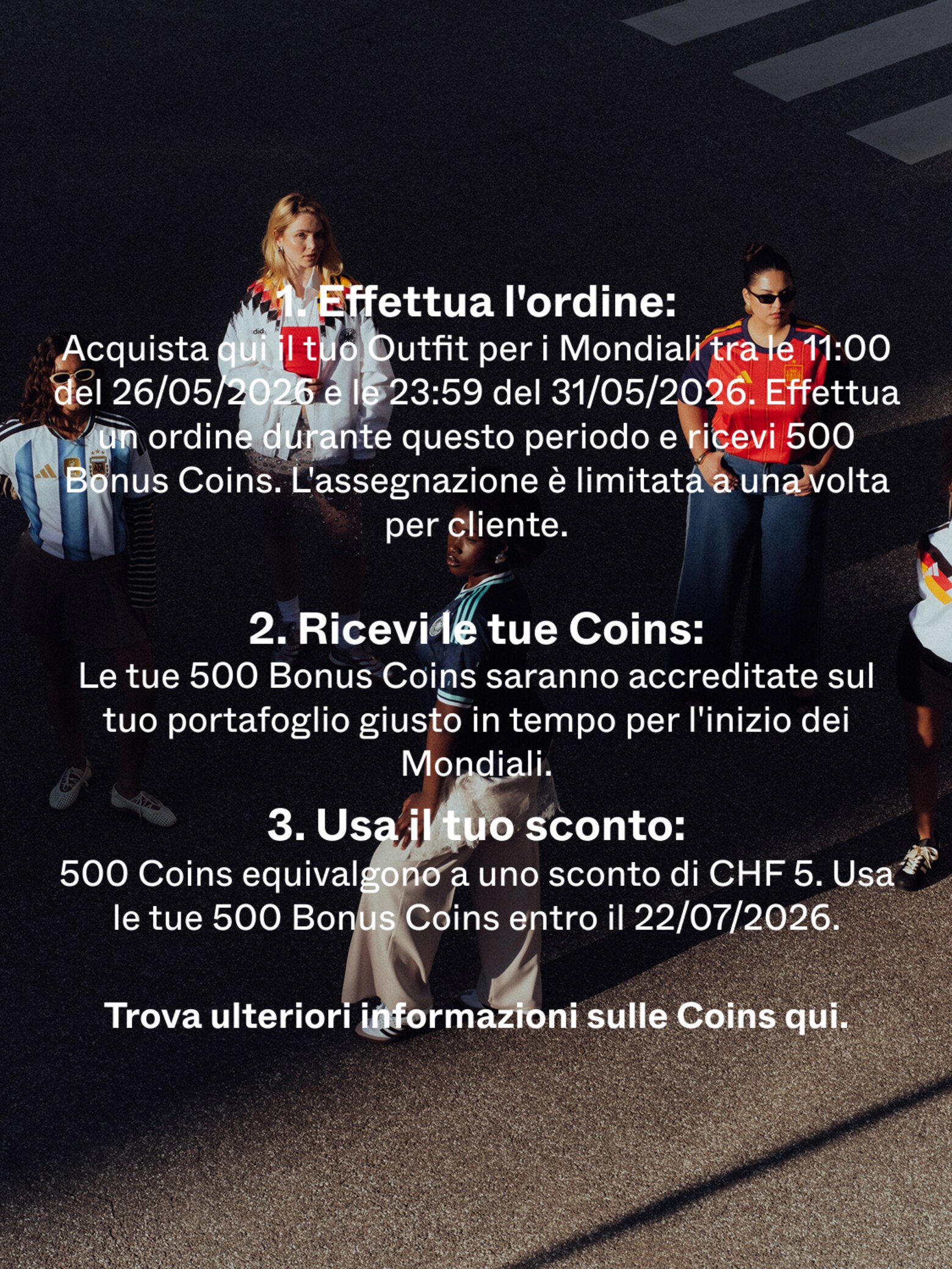 Riveci 500 Coins ≈ CHF 5 di sconto sul tuo prossimo ordine Promozioni Coppa del Mondo