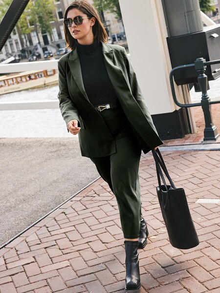 Nica - Olive Blazer Look by GMK Curvy Collection