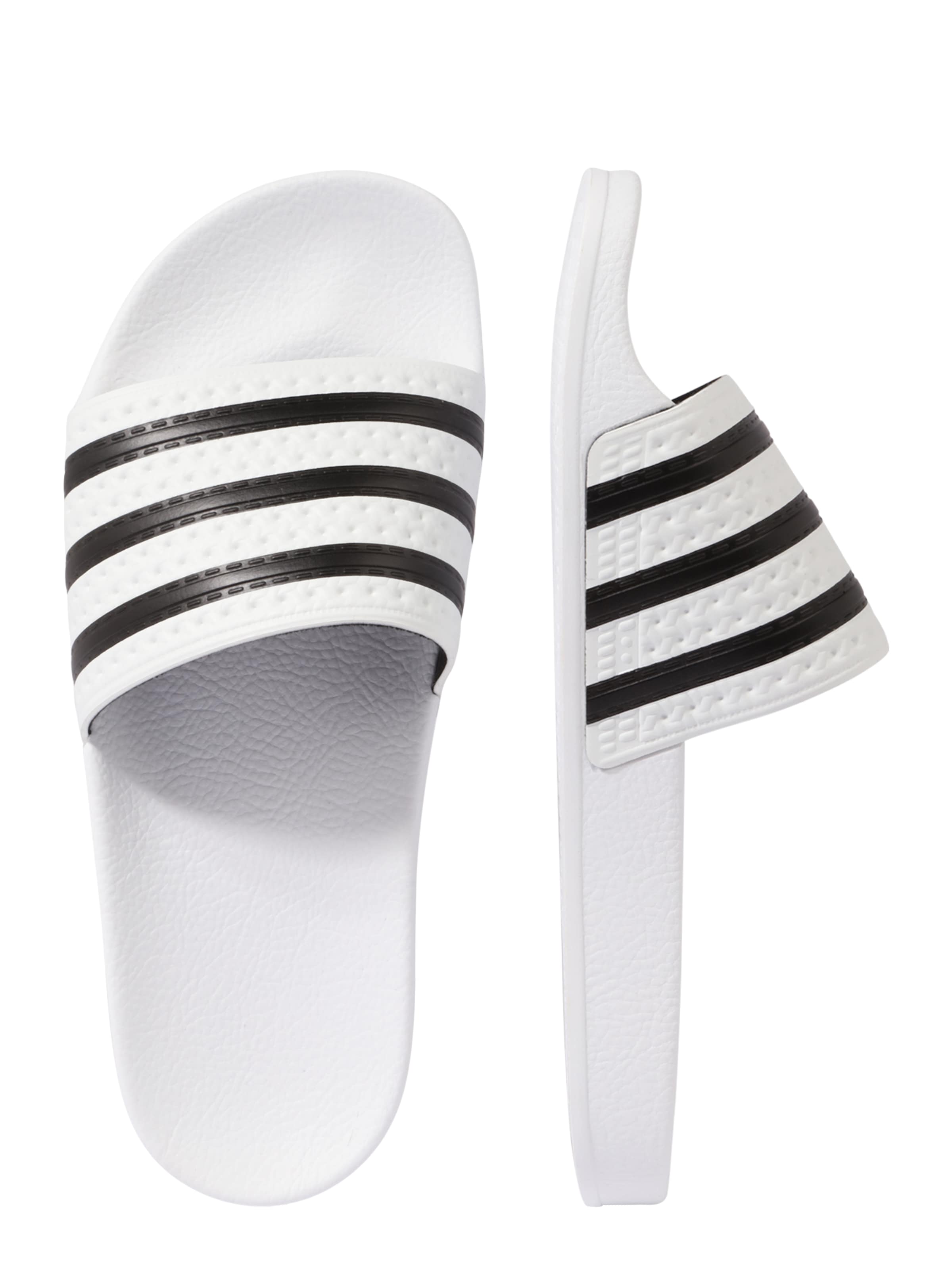 balts ADIDAS ORIGINALS Ādas čības 'Adilette': no sāniem