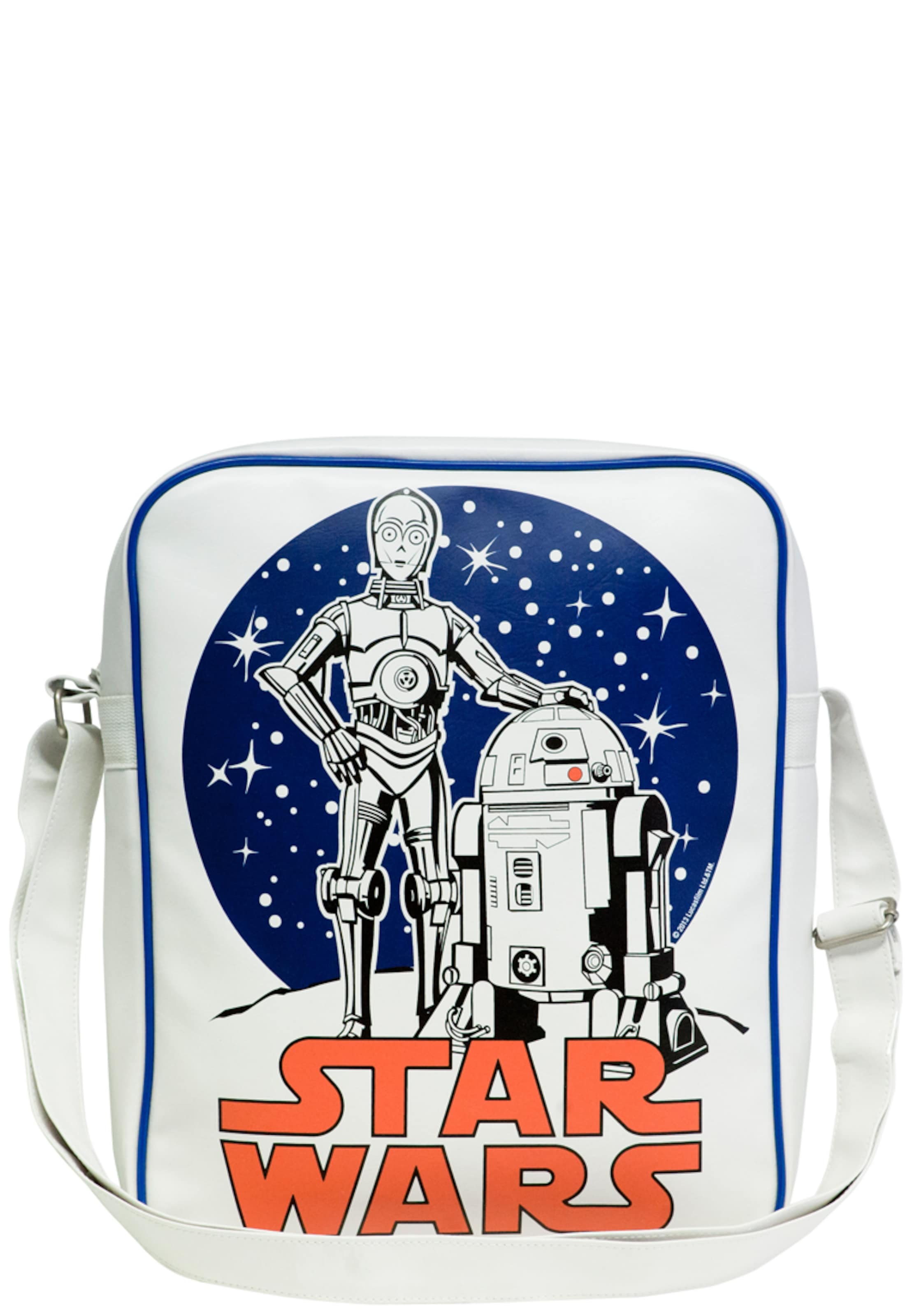 LOGOSHIRT Tasche 'Krieg der Sterne - C-3PO R2-D2' in Weiß: Vorderseite