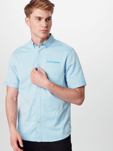 Coupe regular Chemise TOM TAILOR en bleu : devant