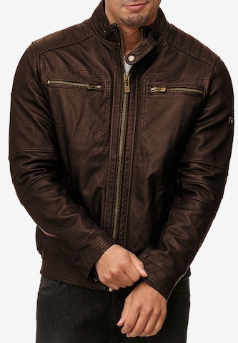 INDICODE JEANS Between-Season Jacket 'Germo' in Brown: front