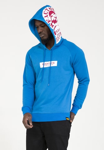 Sweat-shirt PLUS EIGHTEEN en bleu : devant