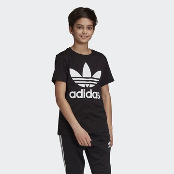 ADIDAS ORIGINALS Shirt 'Trefoil' in Schwarz: predná strana