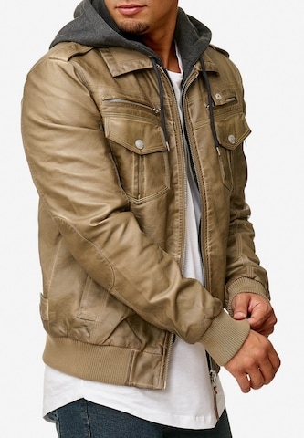 INDICODE JEANS Between-Season Jacket 'Aaron' in Beige