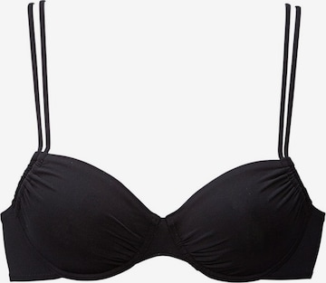 BUFFALO Normalny krój Góra bikini 'Happy' w kolorze czarny: przód