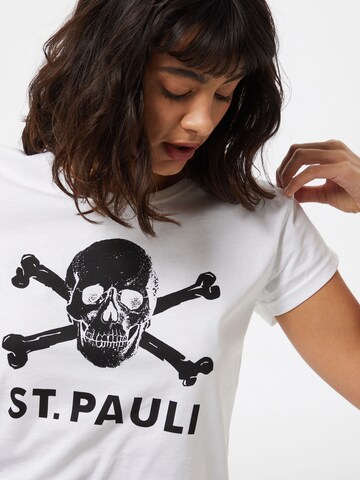 FC St. Pauli Paita 'Totenkopf' värissä valkoinen