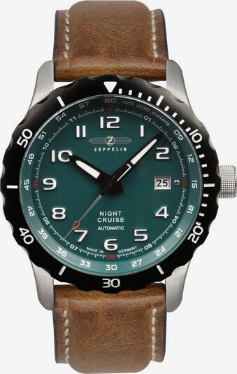 Zeppelin Uhr in braun / smaragd / schwarz, Produktansicht