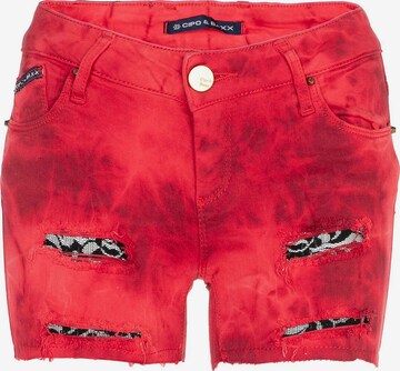 CIPO & BAXX Slimfit Shorts in Rot: predná strana