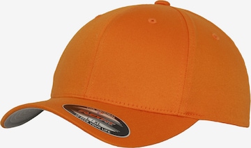 Cappello da baseball 'Wooly Combed' di Flexfit in arancione: frontale