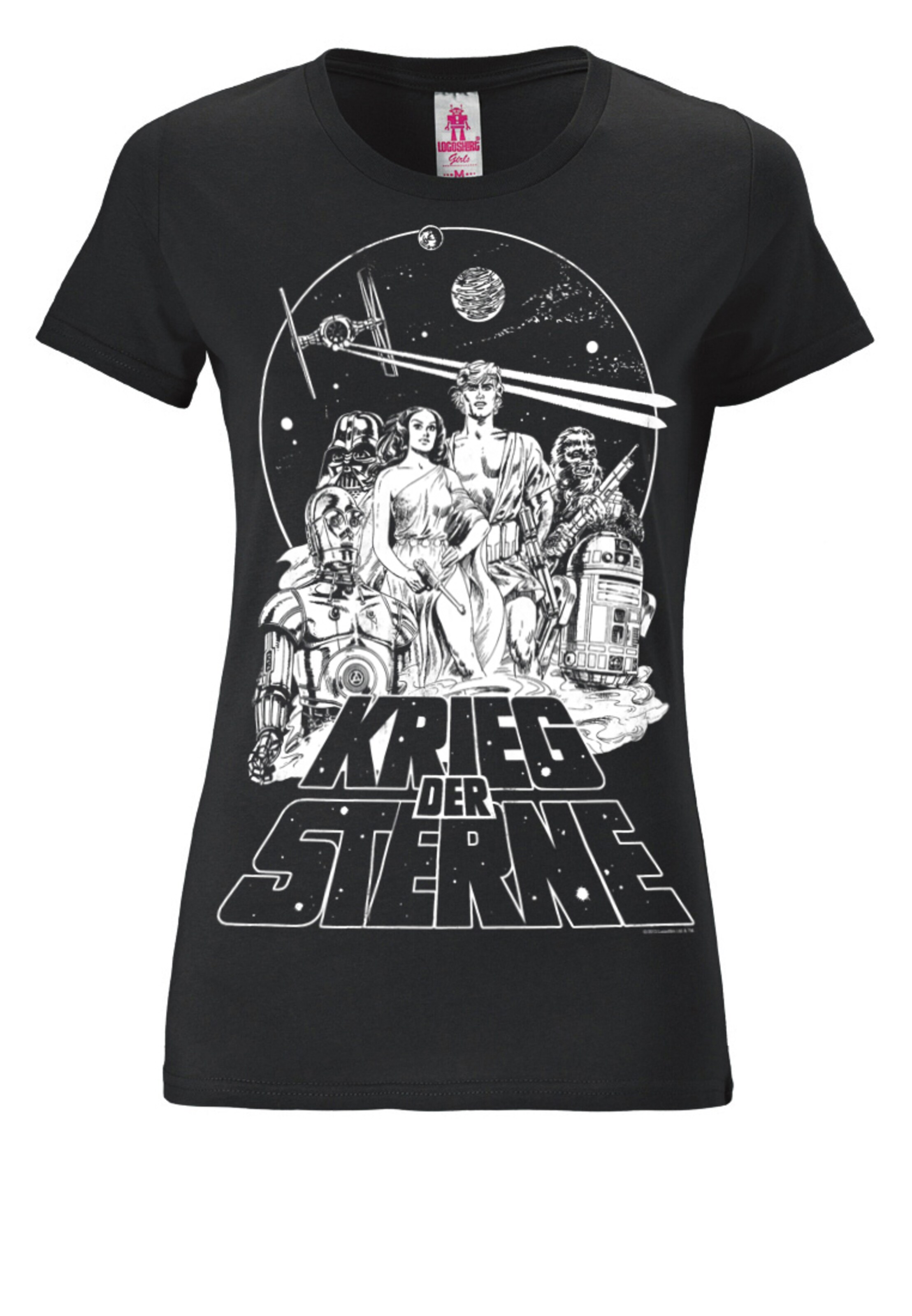 LOGOSHIRT Shirt 'Krieg der Sterne - Star Wars' in Black / White, Item view