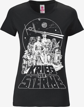 LOGOSHIRT Shirt 'Krieg der Sterne - Star Wars' in Black: front