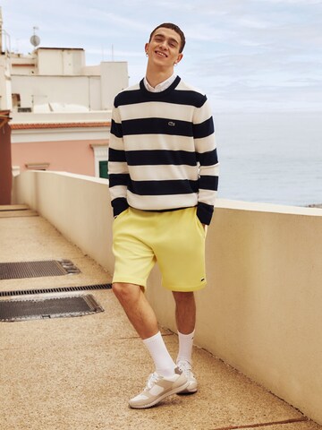 Comfy Navy Striped Yellow Look by Lacoste