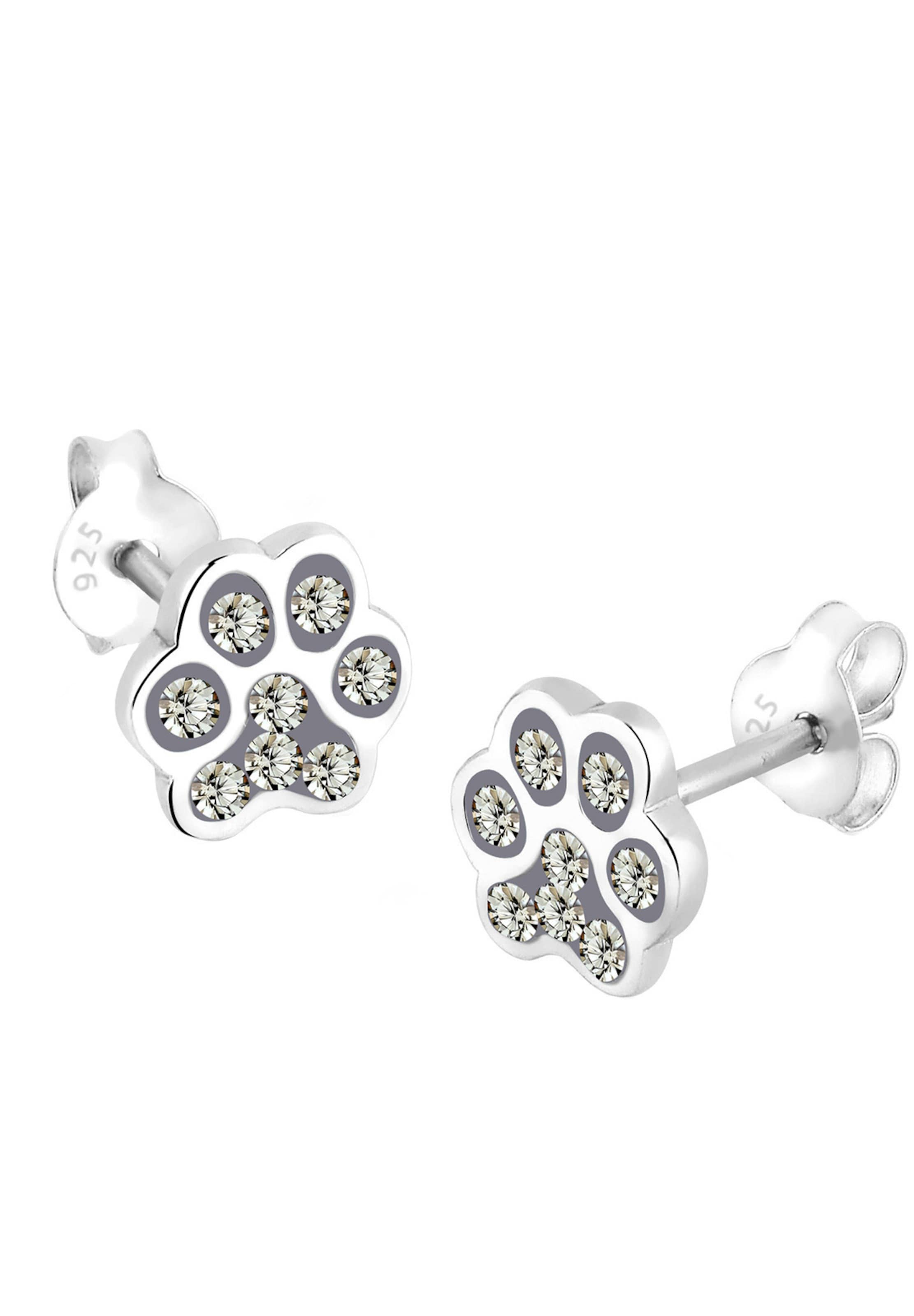 ELLI Ohrringe 'Pfote' in Silber: Vorderseite