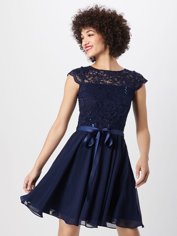 Robe de cocktail SWING en bleu : devant