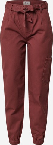 ONLY Tapered Cargo Pants in Red: front