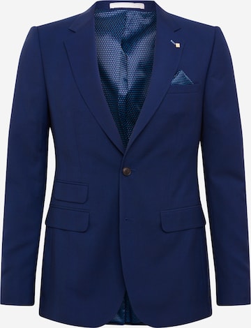 Coupe slim Veste de costume '3 PIECE BLUE SELF CHECK...' BURTON MENSWEAR LONDON en bleu : devant