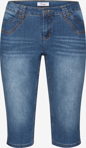 SHEEGO Slimfit Jeans in Blauw: voorkant