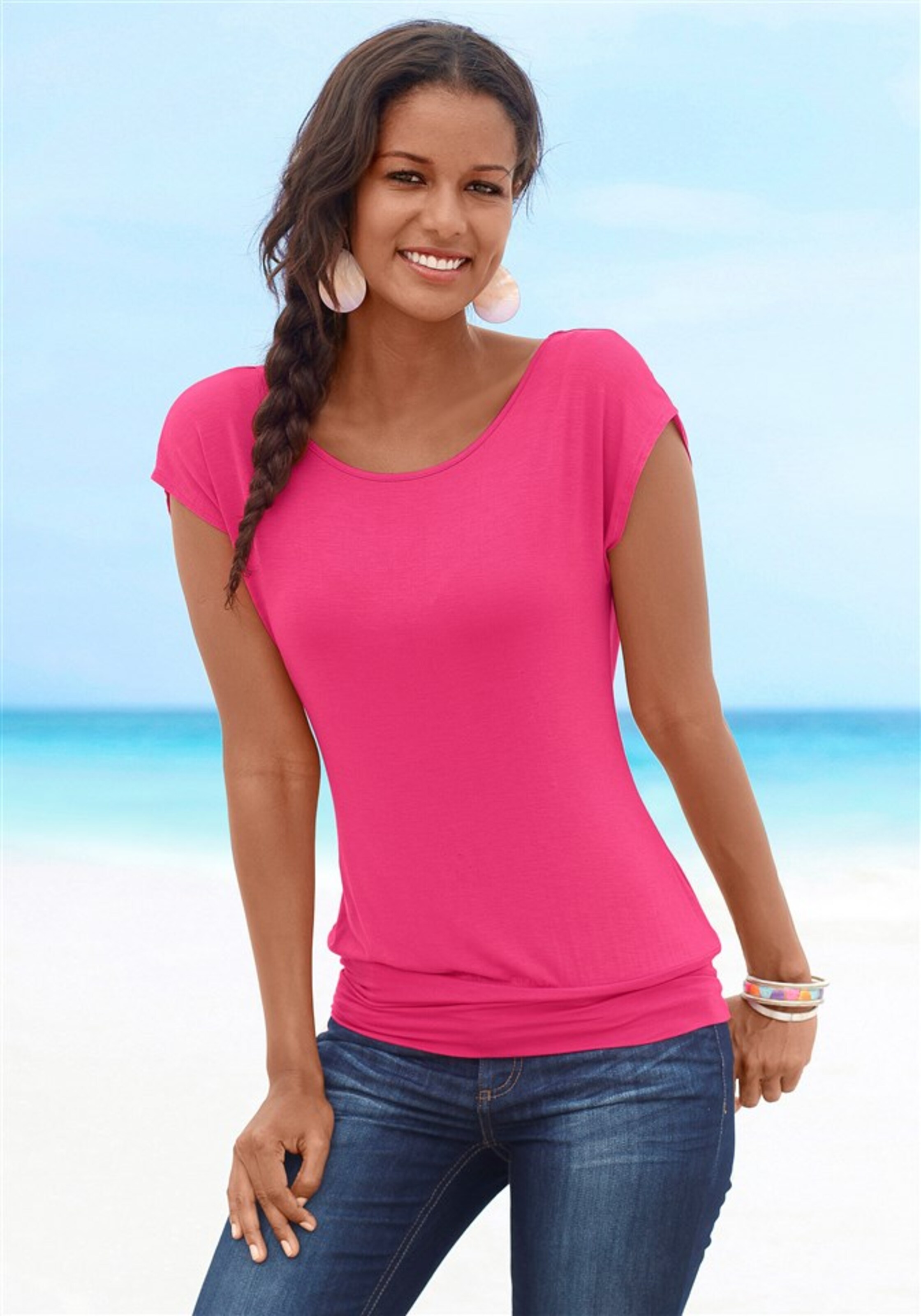 LASCANA Longshirt in Pink 