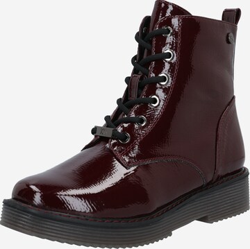 Xti Lace-Up Ankle Boots in Red: front