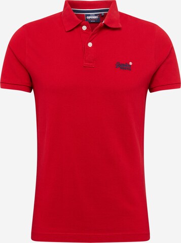 Superdry Koszulka 'Classic Pique' w kolorze czerwony: przód