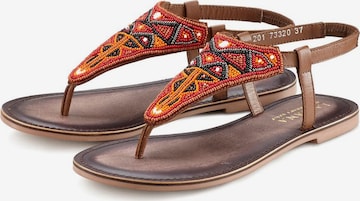 LASCANA T-Bar Sandals in Orange