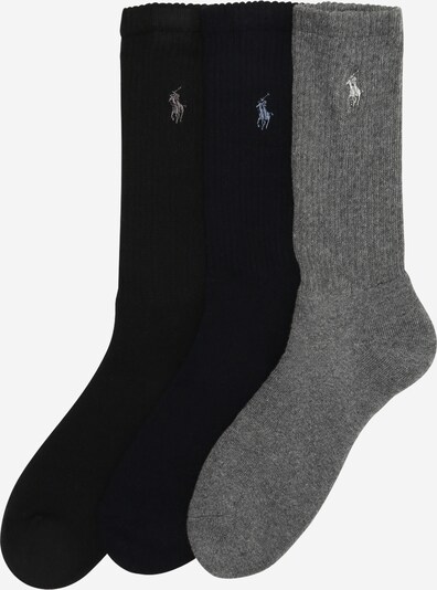 Polo Ralph Lauren Къси чорапи 'CREW W/PP-CREW-3 PACK' в синьо / сиво / черно, Преглед на продукта
