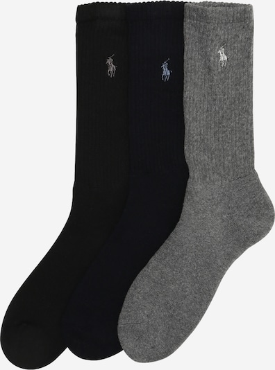 Polo Ralph Lauren Chaussettes 'CREW W/PP-CREW-3 PACK' en bleu / gris / noir, Vue avec produit