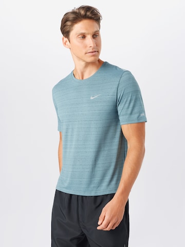 NIKE Functioneel shirt 'Miler' in Blauw: voorkant