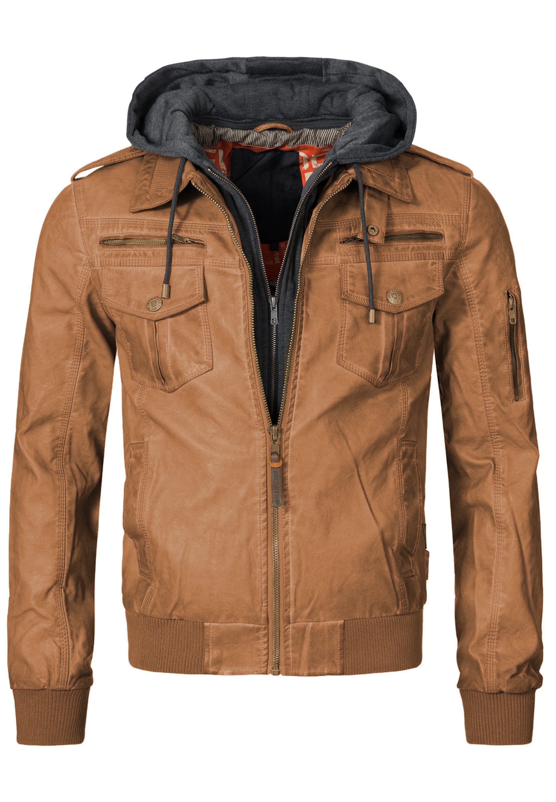 INDICODE JEANS Between-season jacket 'Aaron' in Brown: front
