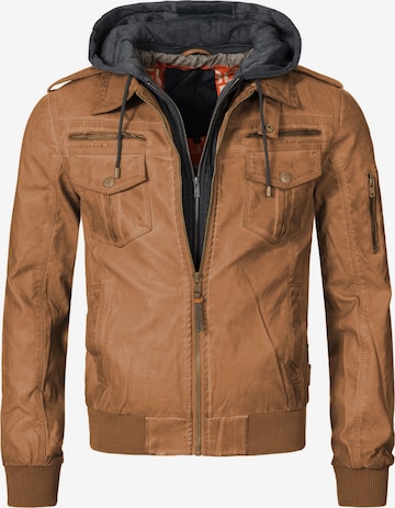 INDICODE JEANS Between-Season Jacket 'Aaron' in Brown: front