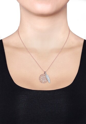 Chaîne 'Feder, Multipendants, Ornament, Traumfänger' ELLI en or
