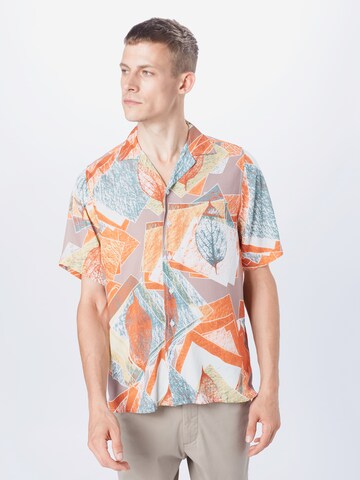 Denim Project Regular fit Button Up Shirt 'LUNGO' in Orange: front