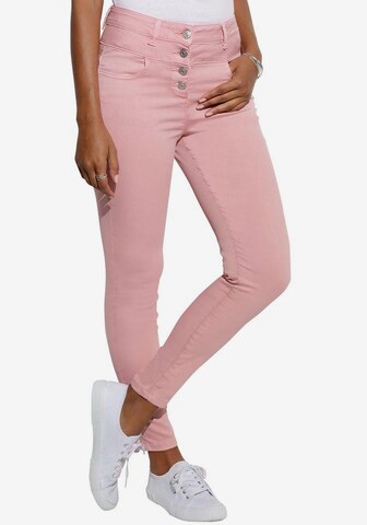 LASCANA High-waist-Jeans in Pink: predná strana