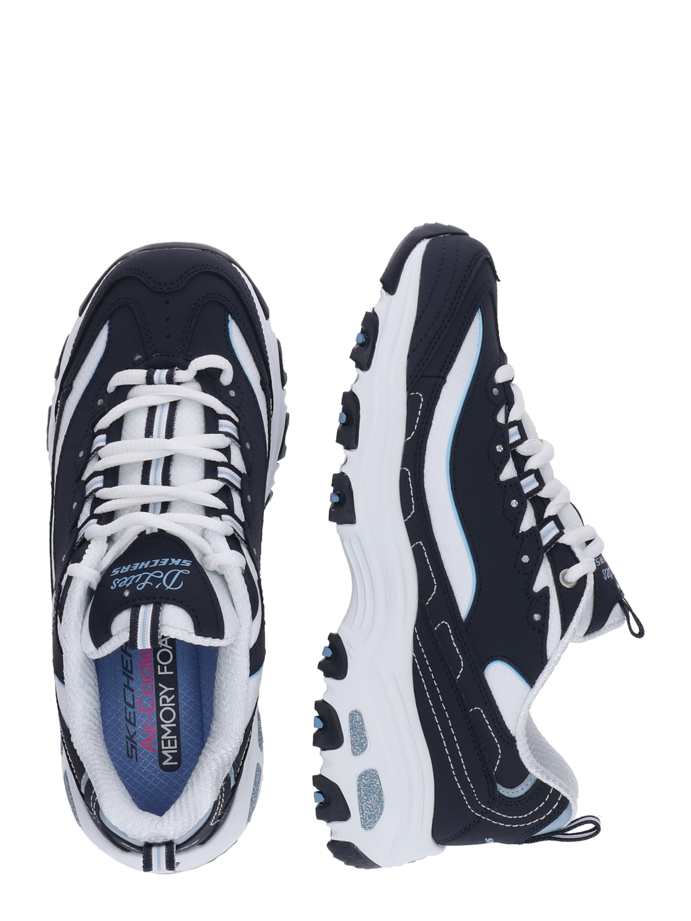 SKECHERS Низкие кроссовки 'D'Lites Biggest Fan' в Синий: сбоку