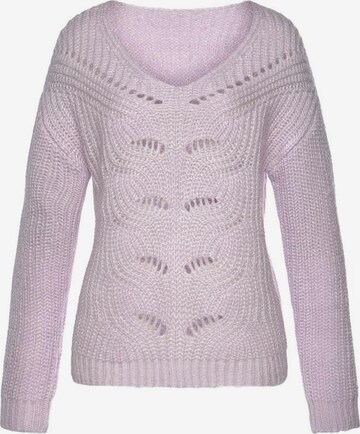 LASCANA Sweater in Purple: front