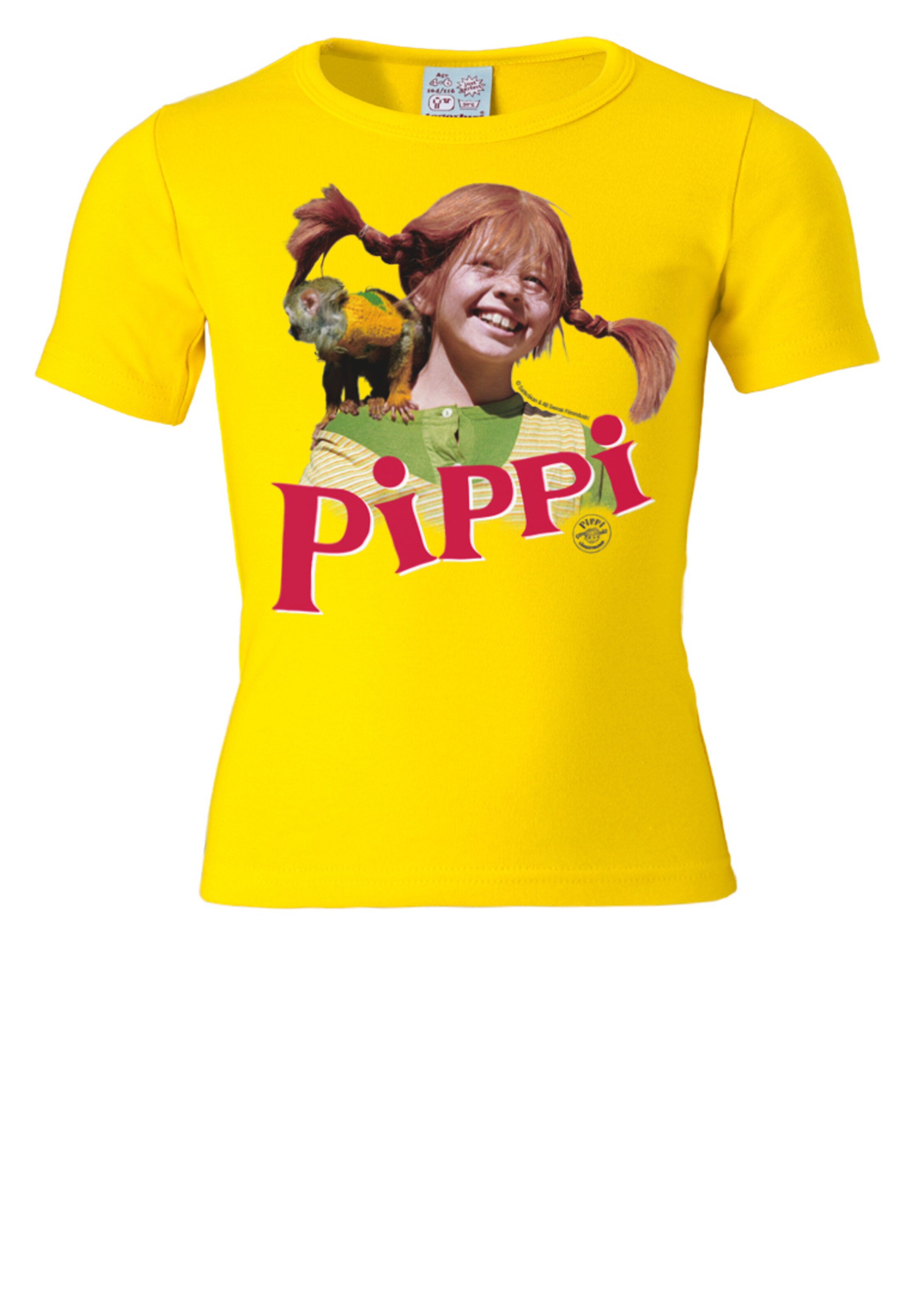 LOGOSHIRT T-Shirt "Pippi Langstrumpf" in Gelb: Vorderseite
