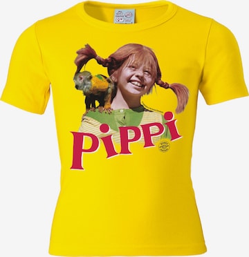 LOGOSHIRT T-Shirt "Pippi Langstrumpf" in Gelb: predná strana