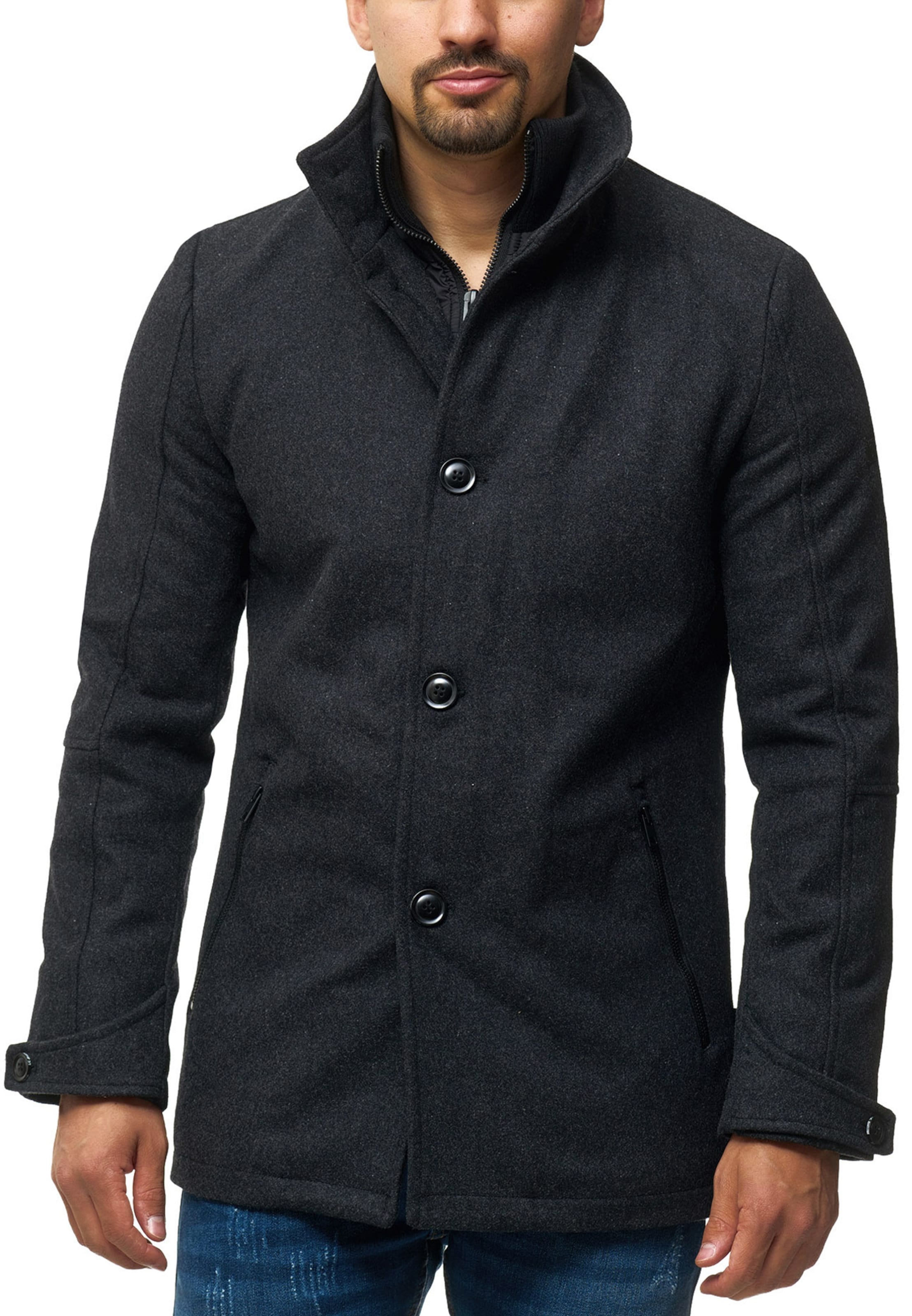 INDICODE JEANS Between-seasons coat 'Brittany' in Grey