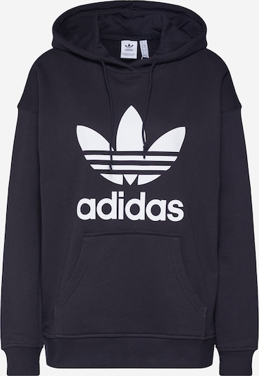 ADIDAS ORIGINALS Sweatshirt 'Adicolor Trefoil' in de kleur Zwart / Wit, Productweergave