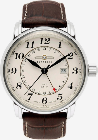 Zeppelin Analog Watch 'Graf Zeppelin' in Brown: front