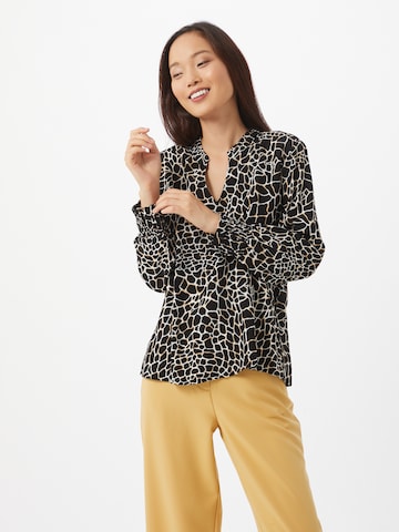 COMMA Regular Blouse in Zwart: voorkant