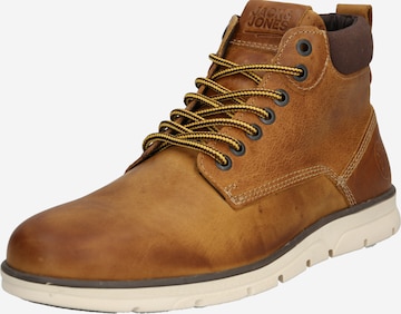 JACK & JONES Lace-Up Boots 'Tubar' in Brown: front